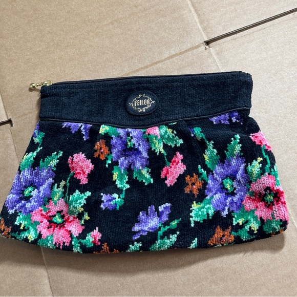 Vintage Feiler Chennile Clutch with Zipper - Picture 2 of 6